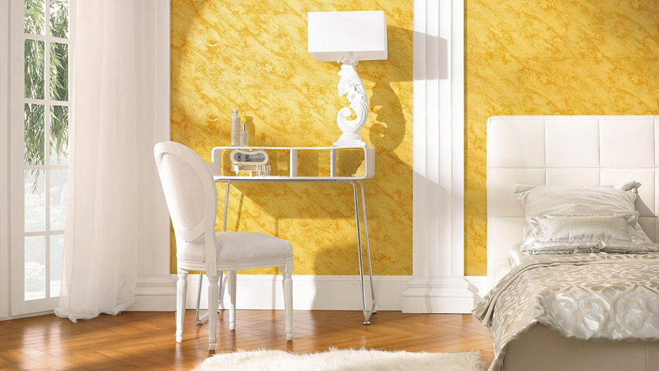 Tynk dekoracyjny Perla Sabbia w kolorze złotym